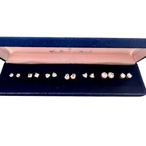 Danbury Mint simulated diamond Earrings Seven pairs, 7 different sizes & styles.